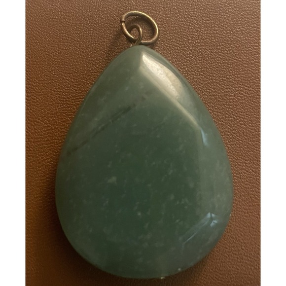 The Unbranded Brand Jewelry - Teardrop-Shaped Green Aventurine Gemstone Pendant